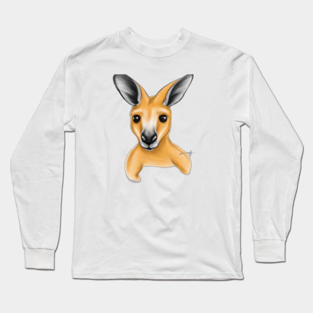 Cute Kangaroo Drawing Long Sleeve T-Shirt by Play Zoo